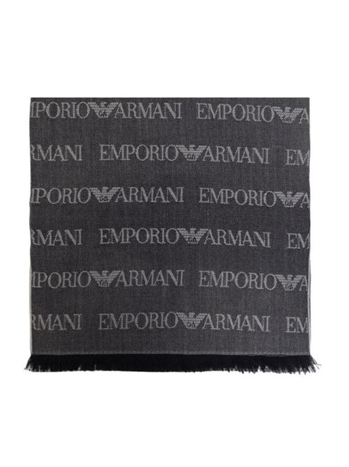 Sciarpa in misto lana lettering jacquard all over Emporio Armani | 625060 CC786.00635